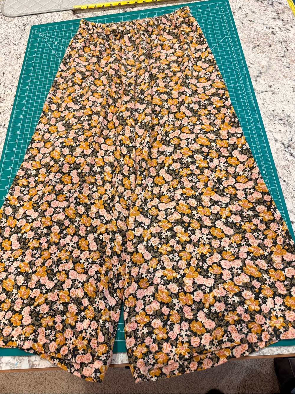 American Eagle Floral Wide Leg Pants XS High Rise Boho Pull On - Picture 9 of 10